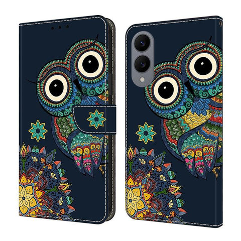 Crystal-Like Painted Vegan Leather Phone Case, For Samsung Galaxy S25 FE 5G, For Samsung Galaxy S25 Edge 5G