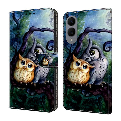 Crystal-Like Painted Vegan Leather Phone Case, For Samsung Galaxy S25 FE 5G, For Samsung Galaxy S25 Edge 5G