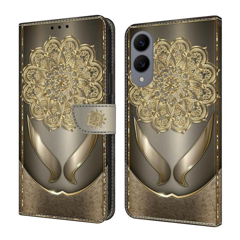 Crystal-Like Painted Vegan Leather Phone Case, For Samsung Galaxy S25 FE 5G, For Samsung Galaxy S25 Edge 5G