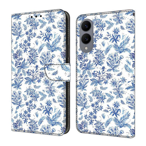 Crystal-Like Painted Vegan Leather Phone Case, For Samsung Galaxy S25 FE 5G, For Samsung Galaxy S25 Edge 5G