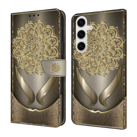 Crystal-Like Painted Vegan Leather Phone Case, For Samsung Galaxy S22+ 5G, For Samsung Galaxy S22 5G