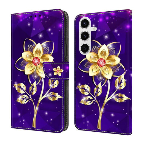 Crystal-Like Painted Vegan Leather Phone Case, For Samsung Galaxy S22+ 5G, For Samsung Galaxy S22 5G