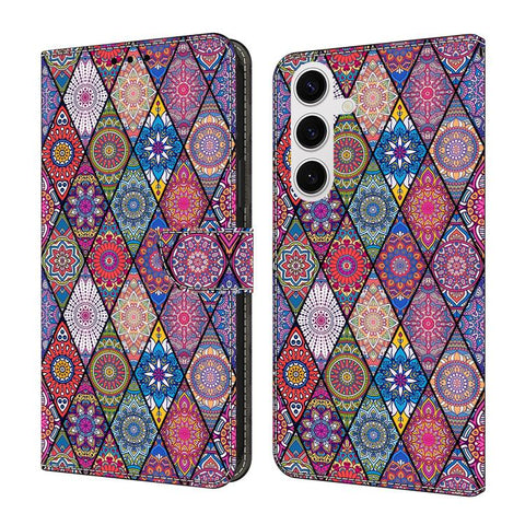 Crystal-Like Painted Vegan Leather Phone Case, For Samsung Galaxy S22+ 5G, For Samsung Galaxy S22 5G