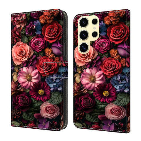 Crystal-Like Painted Vegan Leather Phone Case, For Samsung Galaxy S23 5G, For Samsung Galaxy S22 Ultra 5G
