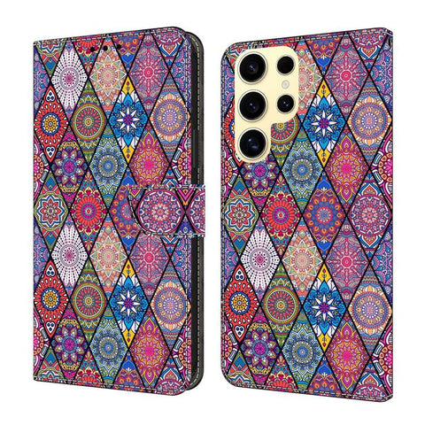 Crystal-Like Painted Vegan Leather Phone Case, For Samsung Galaxy S23 5G, For Samsung Galaxy S22 Ultra 5G