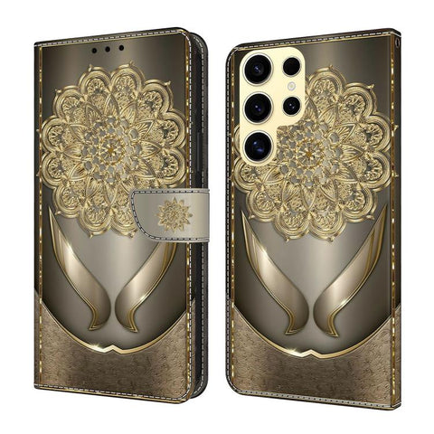 Crystal-Like Painted Vegan Leather Phone Case, For Samsung Galaxy S23 5G, For Samsung Galaxy S22 Ultra 5G