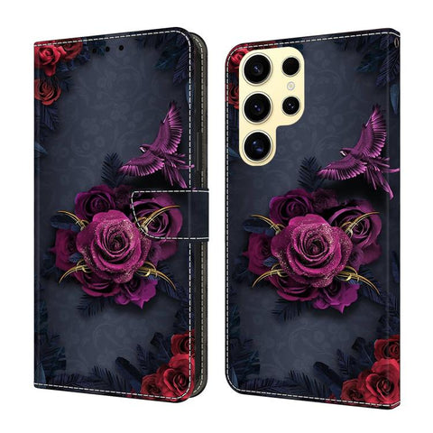 Crystal-Like Painted Vegan Leather Phone Case, For Samsung Galaxy S23 5G, For Samsung Galaxy S22 Ultra 5G
