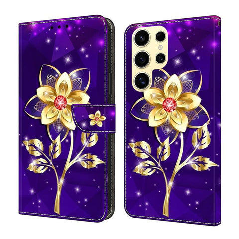 Crystal-Like Painted Vegan Leather Phone Case, For Samsung Galaxy S23 5G, For Samsung Galaxy S22 Ultra 5G