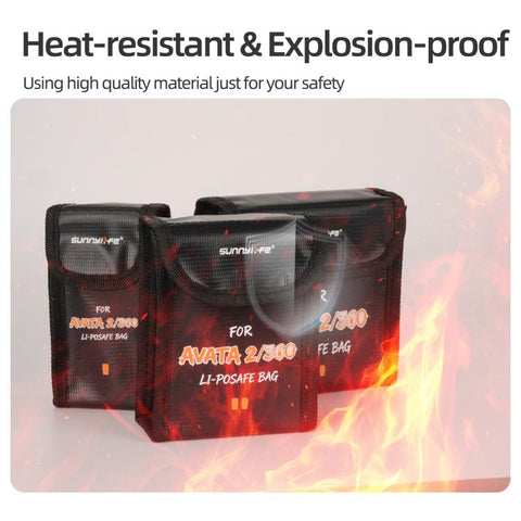 For DJI Avata 2 / 360 Sunnylife Battery Explosion-proof Safe Bag Protective Li-Po Safe Bag, For 1pc Battery, For 2pcs Batteries, For 3pcs Batteries