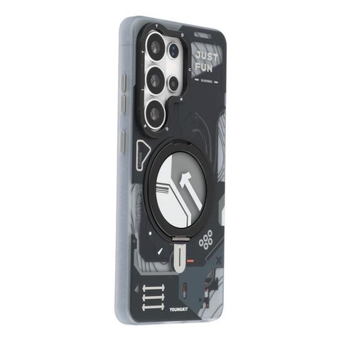 YOUNGKIT Starship Series Rotation Holder IMD TPU Magnetic Phone Case, For Samsung Galaxy S26 Ultra 5G