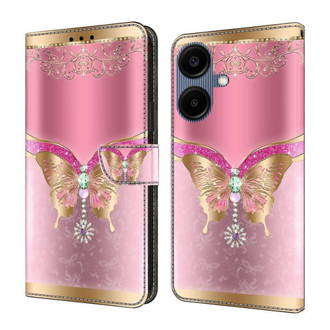 Crystal-Like Painted Vegan Leather Phone Case, For Samsung Galaxy A06 4G / 5G, For Samsung Galaxy A36 / A56 5G