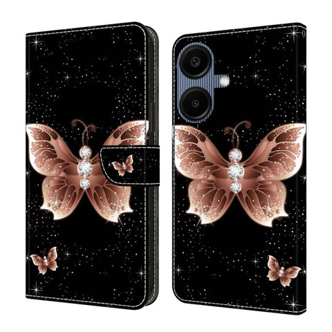 Crystal-Like Painted Vegan Leather Phone Case, For Samsung Galaxy A06 4G / 5G, For Samsung Galaxy A36 / A56 5G