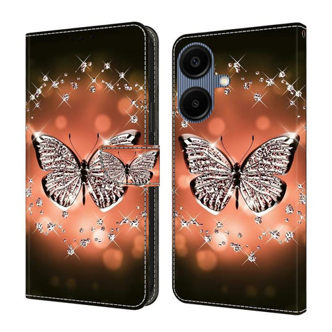 Crystal-Like Painted Vegan Leather Phone Case, For Samsung Galaxy A06 4G / 5G, For Samsung Galaxy A36 / A56 5G