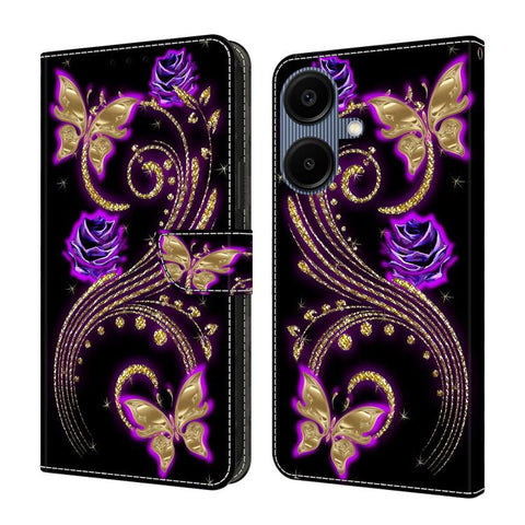 Crystal-Like Painted Vegan Leather Phone Case, For Samsung Galaxy A06 4G / 5G, For Samsung Galaxy A36 / A56 5G