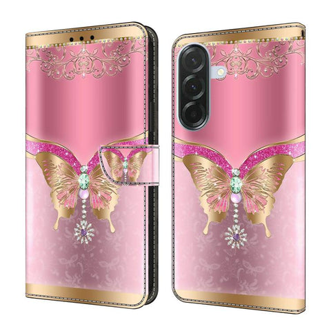 Crystal-Like Painted Vegan Leather Phone Case, For Samsung Galaxy A06 4G / 5G, For Samsung Galaxy A36 / A56 5G