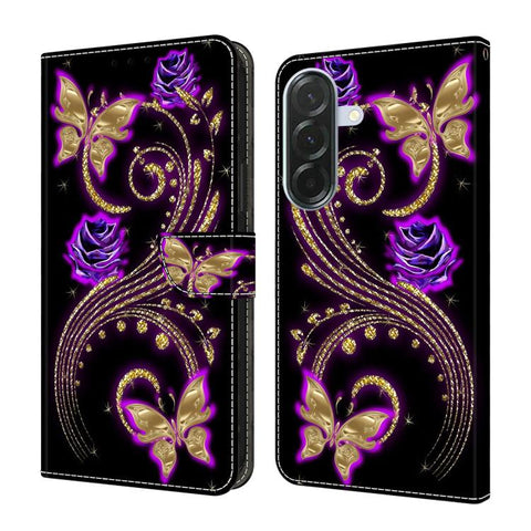 Crystal-Like Painted Vegan Leather Phone Case, For Samsung Galaxy A06 4G / 5G, For Samsung Galaxy A36 / A56 5G