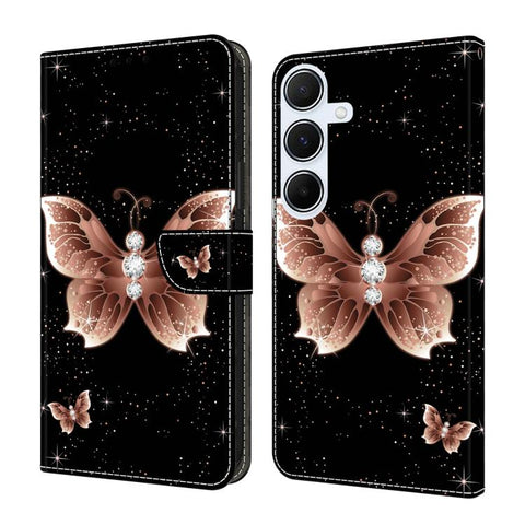 Crystal-Like Painted Vegan Leather Phone Case, For Samsung Galaxy A16 4G / 5G, For Samsung Galaxy A15 4G / 5G