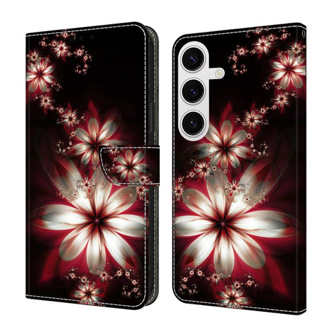 Crystal-Like Painted Vegan Leather Phone Case, For Samsung Galaxy S24 5G, For Samsung Galaxy S23 Ultra 5G