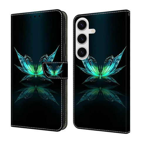 Crystal-Like Painted Vegan Leather Phone Case, For Samsung Galaxy S25+ 5G, For Samsung Galaxy S25 Ultra 5G