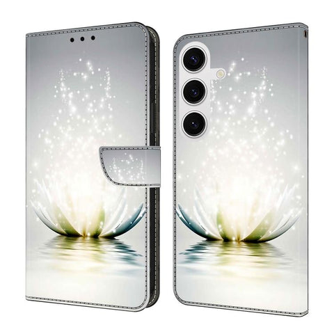Crystal-Like Painted Vegan Leather Phone Case, For Samsung Galaxy S25+ 5G, For Samsung Galaxy S25 Ultra 5G