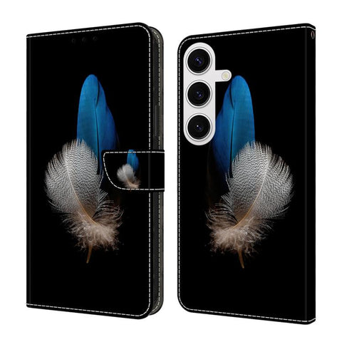 Crystal-Like Painted Vegan Leather Phone Case, For Samsung Galaxy S25+ 5G, For Samsung Galaxy S25 Ultra 5G