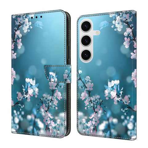 Crystal-Like Painted Vegan Leather Phone Case, For Samsung Galaxy S25+ 5G, For Samsung Galaxy S25 Ultra 5G