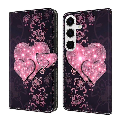 Crystal-Like Painted Vegan Leather Phone Case, For Samsung Galaxy S24 Ultra 5G, For Samsung Galaxy S24+ 5G