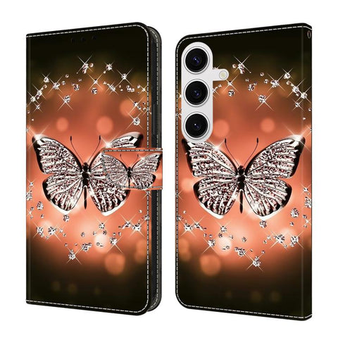 Crystal-Like Painted Vegan Leather Phone Case, For Samsung Galaxy S24 Ultra 5G, For Samsung Galaxy S24+ 5G