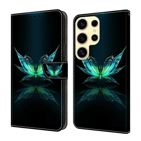 Crystal-Like Painted Vegan Leather Phone Case, For Samsung Galaxy S25+ 5G, For Samsung Galaxy S25 Ultra 5G