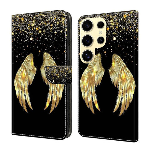 Crystal-Like Painted Vegan Leather Phone Case, For Samsung Galaxy S25+ 5G, For Samsung Galaxy S25 Ultra 5G