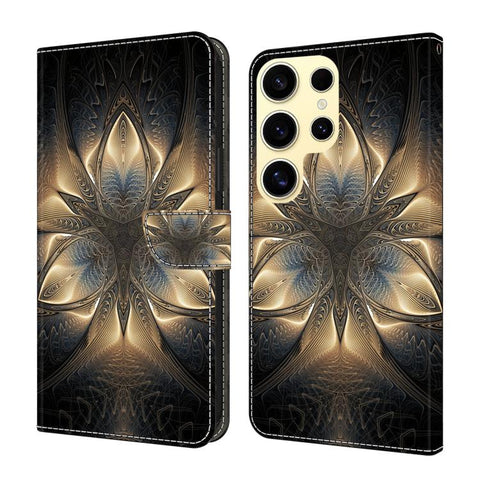 Crystal-Like Painted Vegan Leather Phone Case, For Samsung Galaxy S25+ 5G, For Samsung Galaxy S25 Ultra 5G