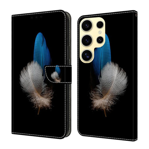 Crystal-Like Painted Vegan Leather Phone Case, For Samsung Galaxy S25+ 5G, For Samsung Galaxy S25 Ultra 5G