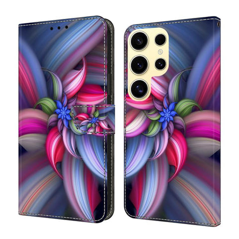 Crystal-Like Painted Vegan Leather Phone Case, For Samsung Galaxy S25+ 5G, For Samsung Galaxy S25 Ultra 5G