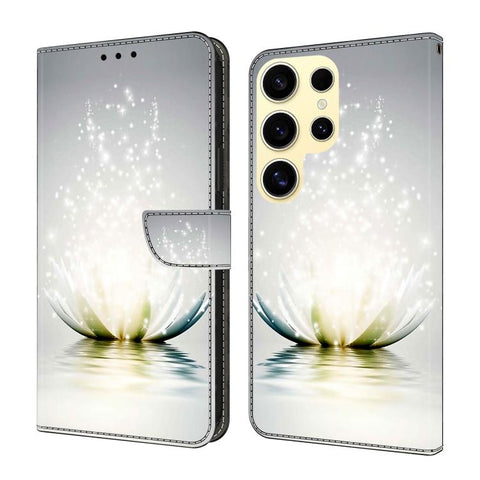 Crystal-Like Painted Vegan Leather Phone Case, For Samsung Galaxy S24 Ultra 5G, For Samsung Galaxy S24+ 5G
