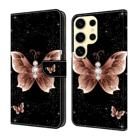 Crystal-Like Painted Vegan Leather Phone Case, For Samsung Galaxy S24 Ultra 5G, For Samsung Galaxy S24+ 5G