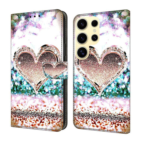 Crystal-Like Painted Vegan Leather Phone Case, For Samsung Galaxy S24 5G, For Samsung Galaxy S23 Ultra 5G
