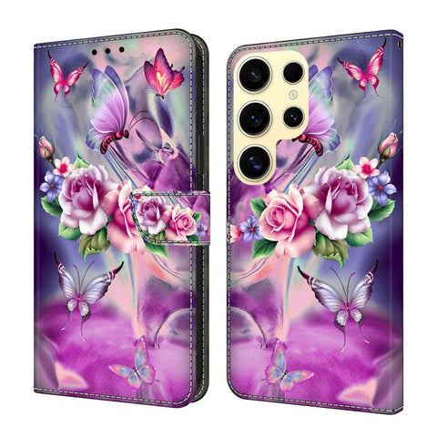 Crystal-Like Painted Vegan Leather Phone Case, For Samsung Galaxy S24 5G, For Samsung Galaxy S23 Ultra 5G