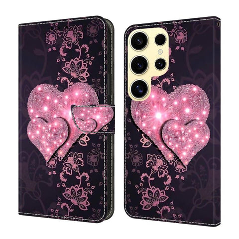 Crystal-Like Painted Vegan Leather Phone Case, For Samsung Galaxy S24 5G, For Samsung Galaxy S23 Ultra 5G
