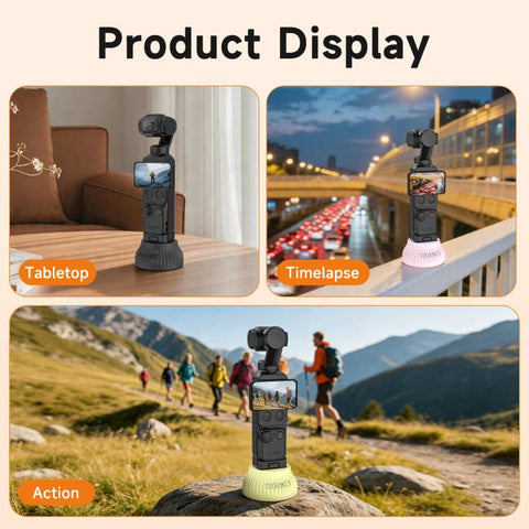 For DJI Osmo Pocket 4 / 3 Sunnylife Silicone Stand Base Car Center Console Base Desktop Stabilizer Supporting Holder, Car Base, Tabletop Base