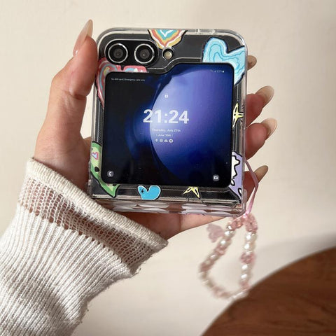 Painting Heartbeat Pattern Shockproof Phone Case, For Samsung Galaxy Z Flip7 5G, For Samsung Galaxy Z Flip6/5