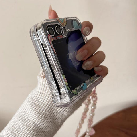 Painting Heartbeat Pattern Shockproof Phone Case, For Samsung Galaxy Z Flip7 5G, For Samsung Galaxy Z Flip6/5