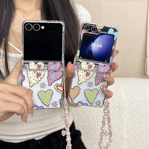 Painting Heartbeat Pattern Shockproof Phone Case, For Samsung Galaxy Z Flip7 5G, For Samsung Galaxy Z Flip6/5