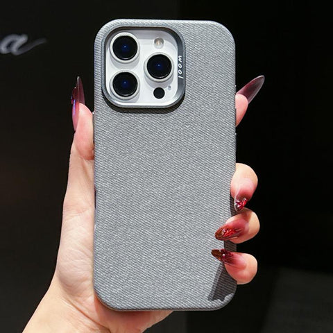 Wool Linen Fabric Full Coverage Magnetic Phone Case, For iPhone 18 Pro / 17 Pro, For iPhone 18 Pro Max / 17 Pro Max, For iPhone 17, For iPhone Air, For iPhone 16 Pro Max, For iPhone 16 Pro, For iPhone 16 Plus, For iPhone 16