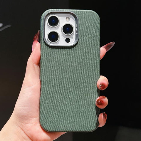 Wool Linen Fabric Full Coverage Magnetic Phone Case, For iPhone 18 Pro / 17 Pro, For iPhone 18 Pro Max / 17 Pro Max, For iPhone 17, For iPhone Air, For iPhone 16 Pro Max, For iPhone 16 Pro, For iPhone 16 Plus, For iPhone 16