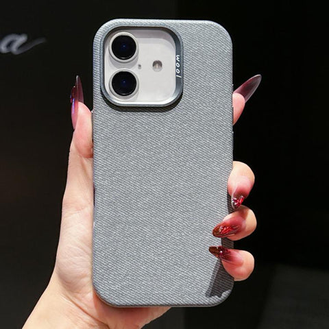 Wool Linen Fabric Full Coverage Magnetic Phone Case, For iPhone 18 Pro / 17 Pro, For iPhone 18 Pro Max / 17 Pro Max, For iPhone 17, For iPhone Air, For iPhone 16 Pro Max, For iPhone 16 Pro, For iPhone 16 Plus, For iPhone 16