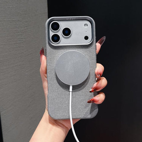 Wool Linen Fabric Full Coverage Magnetic Phone Case, For iPhone 18 Pro / 17 Pro, For iPhone 18 Pro Max / 17 Pro Max, For iPhone 17, For iPhone Air, For iPhone 16 Pro Max, For iPhone 16 Pro, For iPhone 16 Plus, For iPhone 16
