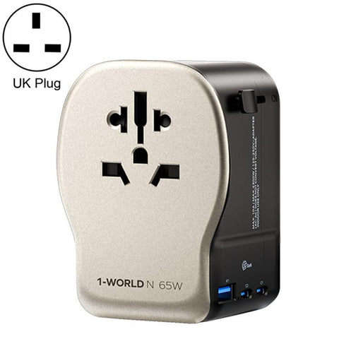 MOMAX UA35 1-World N 65W Three-Port GaN Universal Travel Adapter, AU Plug, EU Plug, UK Plug, US Plug