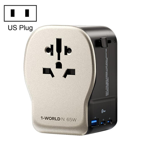 MOMAX UA35 1-World N 65W Three-Port GaN Universal Travel Adapter, AU Plug, EU Plug, UK Plug, US Plug