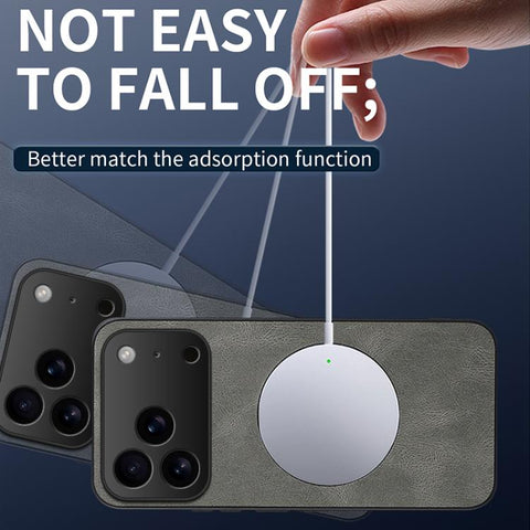 WANLONFENG Nappa Texture Magnetic Phone Case with 2pcs Screen Films, For iPhone 18 Pro, For iPhone 18 Pro Max, For iPhone 17 Pro Max, For iPhone 17 Pro, For iPhone 17, For iPhone Air, iPhone 16 Pro Max, For iPhone 16 Pro, For iPhone 16                 ...