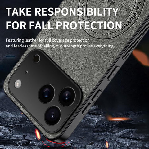 WANLONFENG Nappa Texture Magnetic Phone Case with 2pcs Screen Films, For iPhone 18 Pro, For iPhone 18 Pro Max, For iPhone 17 Pro Max, For iPhone 17 Pro, For iPhone 17, For iPhone Air, iPhone 16 Pro Max, For iPhone 16 Pro, For iPhone 16                 ...